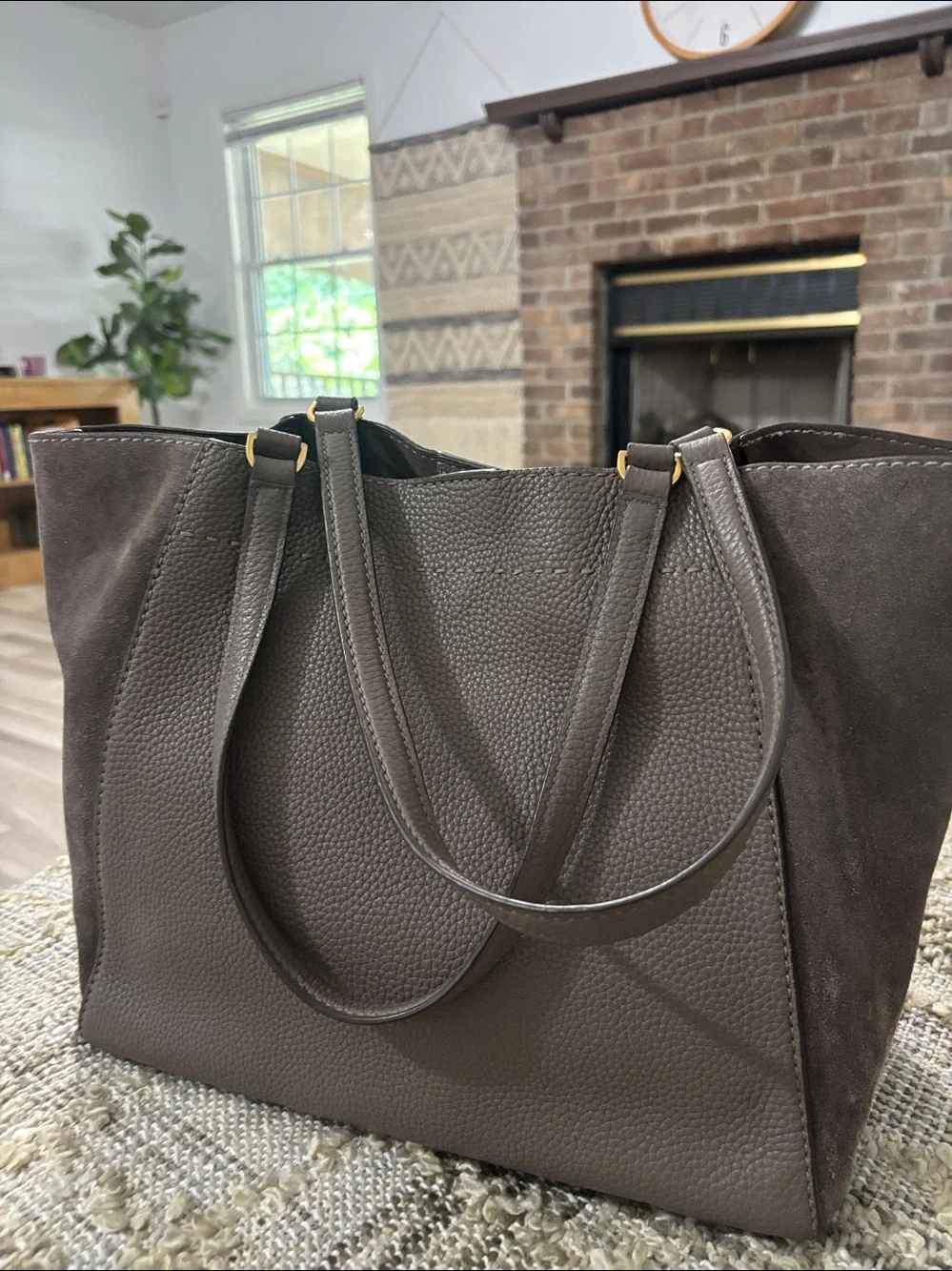 Tory Burch McGraw leather & suede shoulder bag Tote